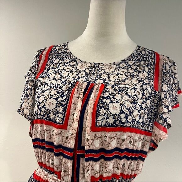 Monteau Floral Print short sleeve Dress cottagecore style size small - Picture 2 of 15